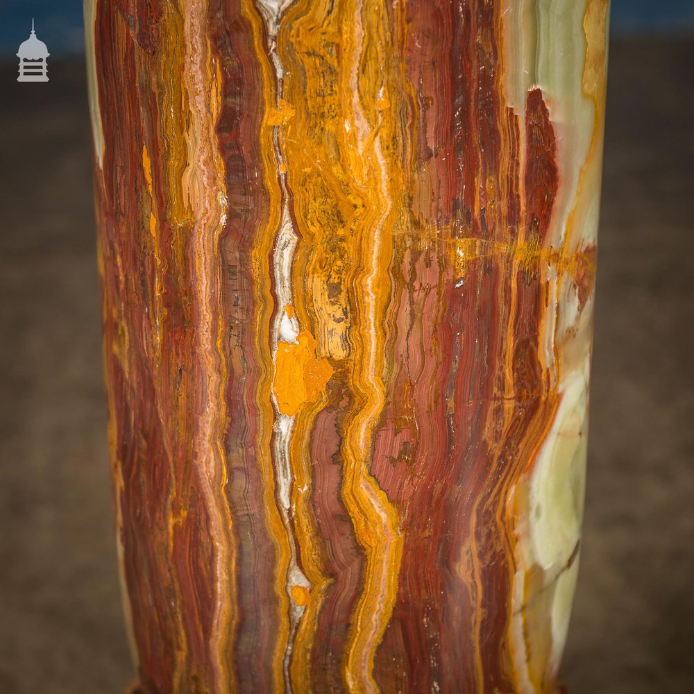 High Quality Red Onyx Biedermeier Style Pedestal Column 5 Pieces