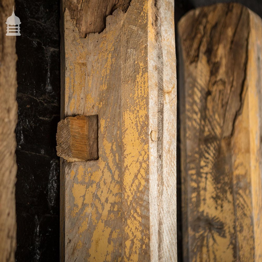 Set of Four 18th C Oak Stable Block Posts