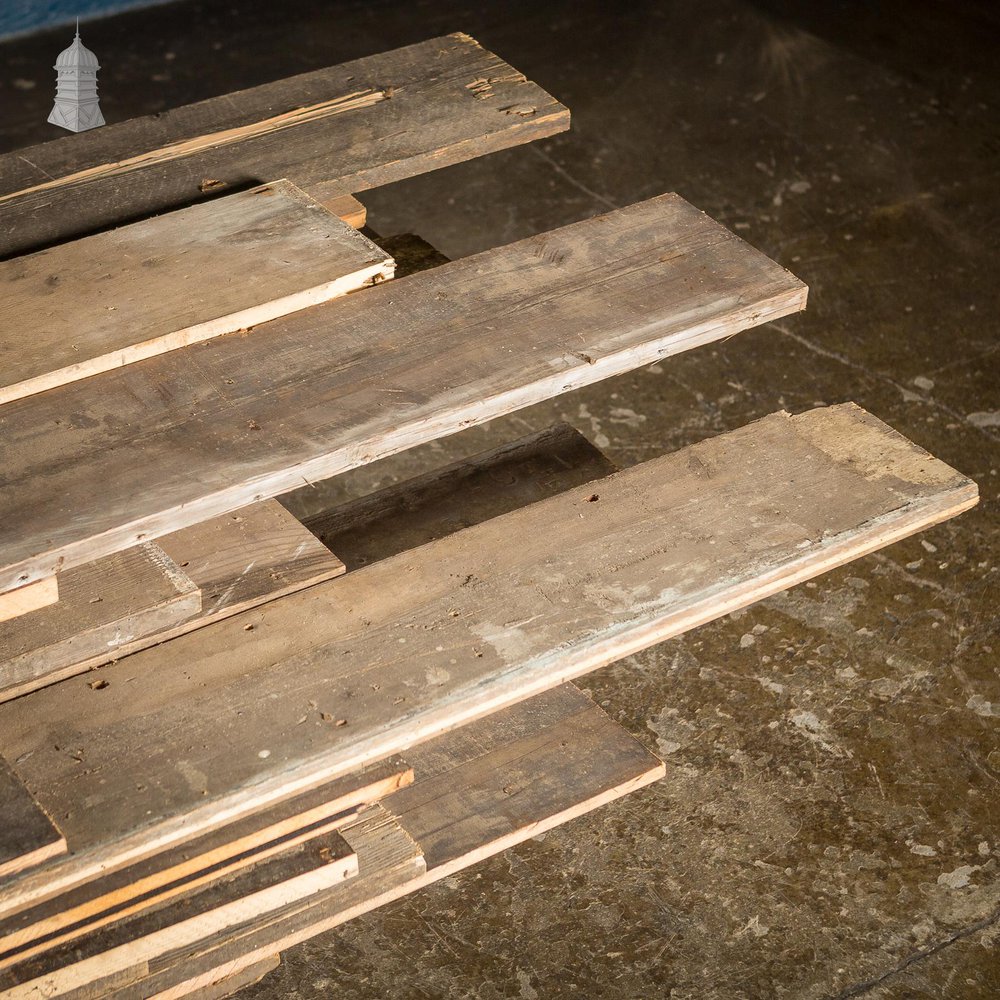 NR46521: Batch of 22 Square Metres of 6.5 Inch Wide 19th C Pine Floorboards