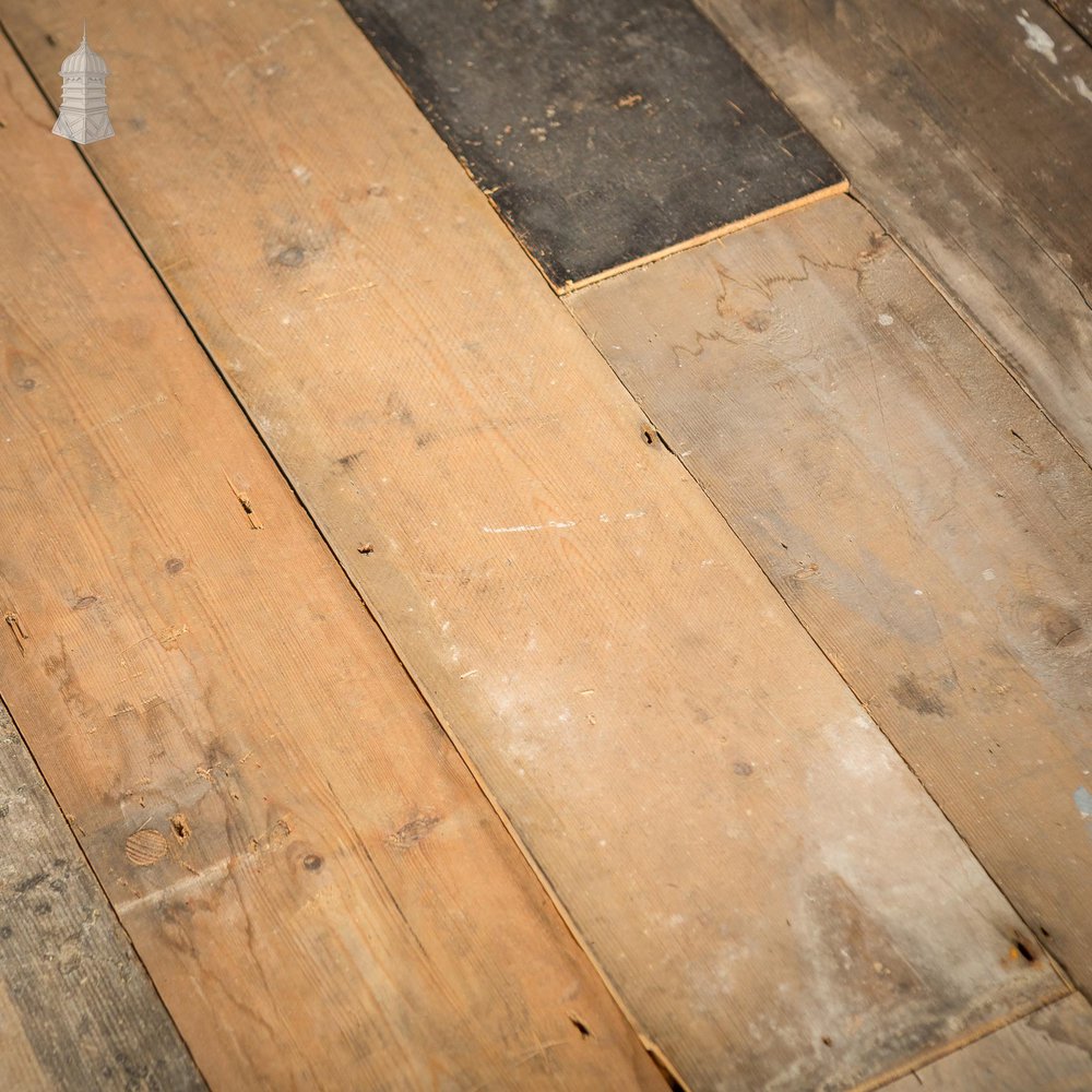 NR46521: Batch of 22 Square Metres of 6.5 Inch Wide 19th C Pine Floorboards