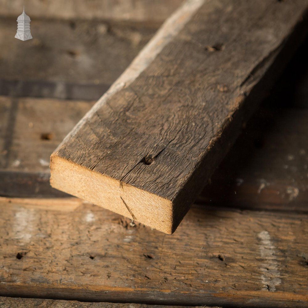 NR46621: Batch of 40 Square Metres of Narrow Pine Strip Wall Cladding Cut from Victorian Joists with Lath and Plaster Marks