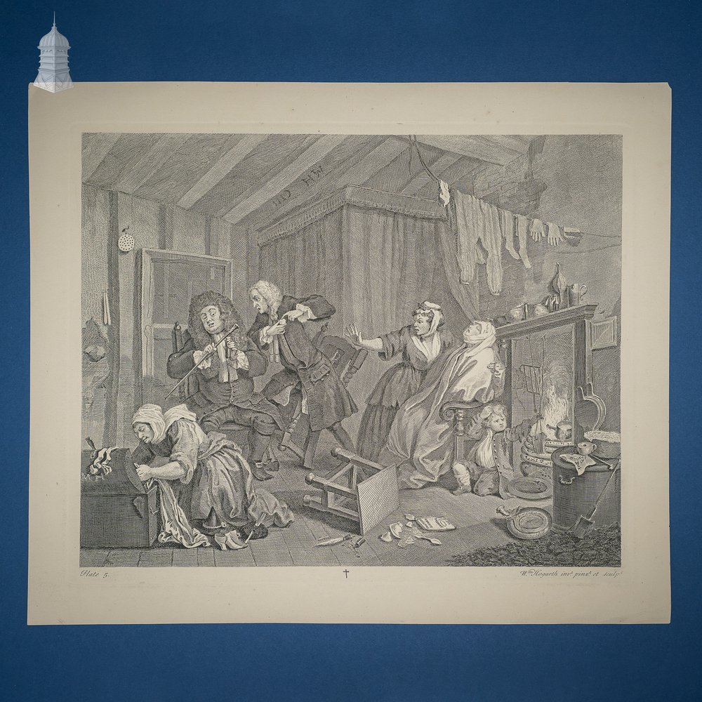 ‘A Harlots Progress’ Series of 6 Original 18th C Engravings by William Hogarth dated 1732