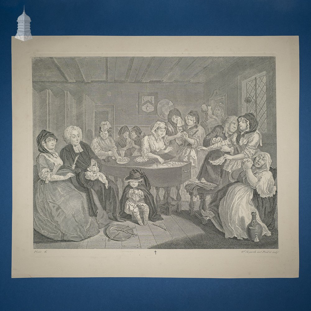 ‘A Harlots Progress’ Series of 6 Original 18th C Engravings by William Hogarth dated 1732