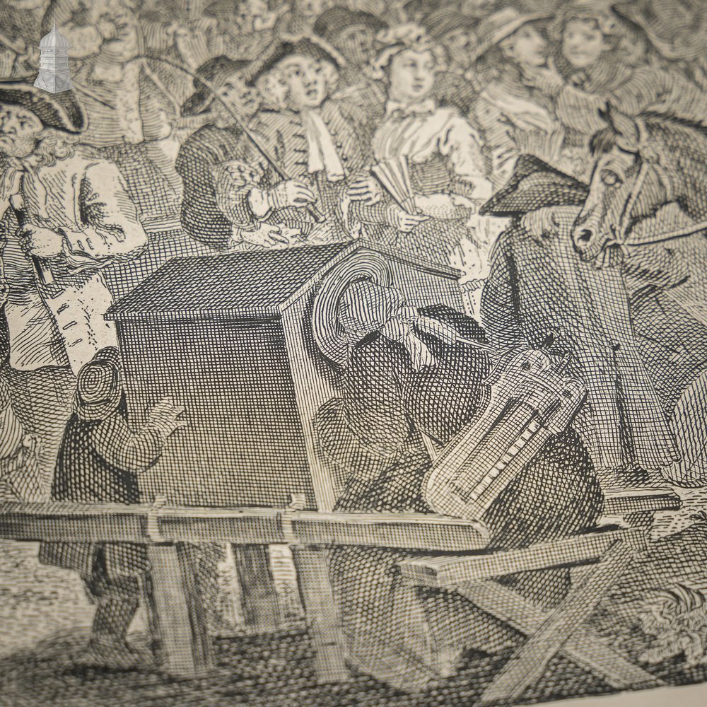 ‘Southwark Fair’ Original 18th C Engraving by William Hogarth Circa 1734