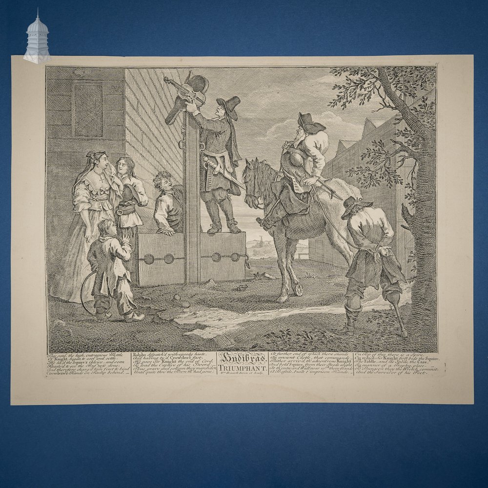 Set of 4 William Hogarth ‘Hudibras’ Original 18th C Engravings Circa 1725