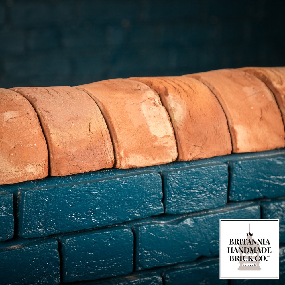 4" Half Round Red Coping Brick, Handmade Period Style Wall Copings