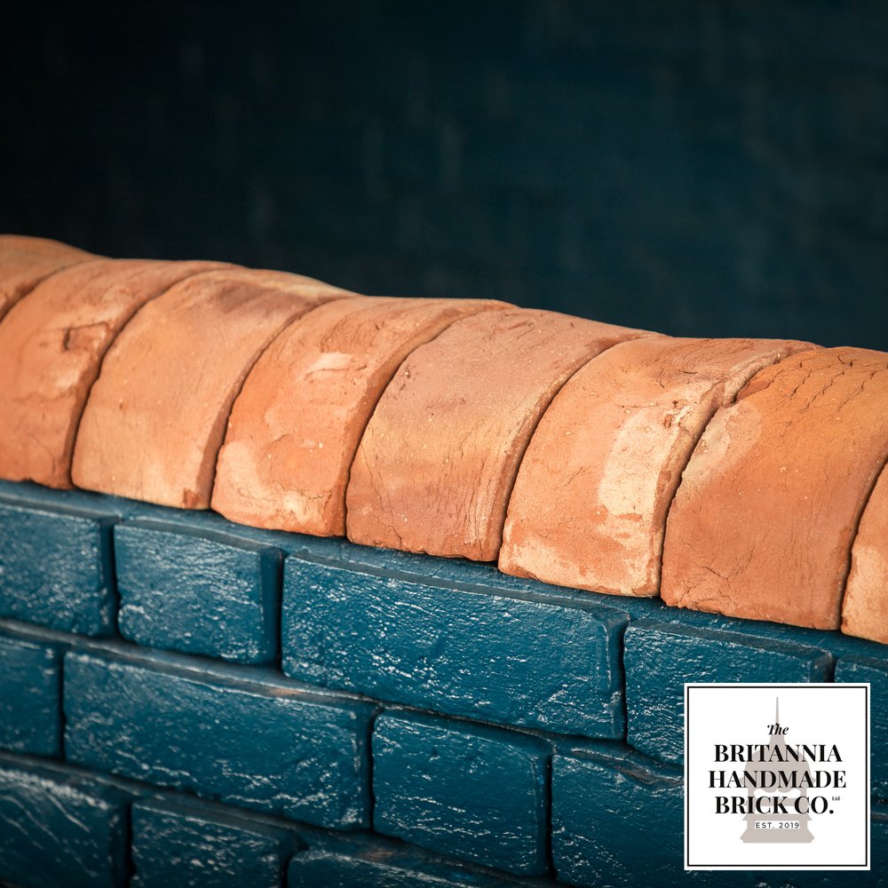 4" Half Round Red Coping Brick, Handmade Period Style Wall Copings