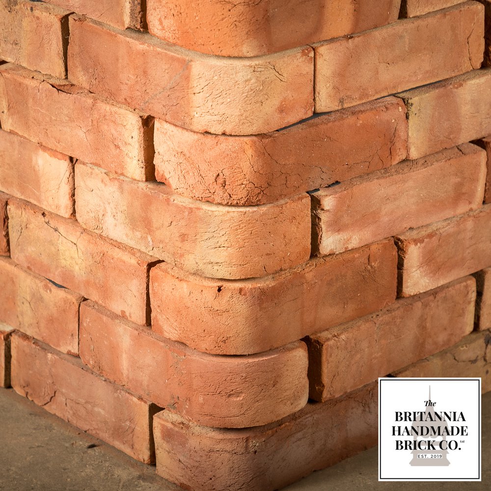 2 5/8” Single Bullnose, Handmade Period Style Red Brick