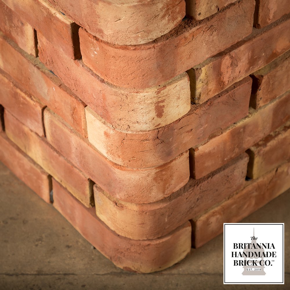 2 3/4” Single Bullnose, Handmade Period Style Red Brick