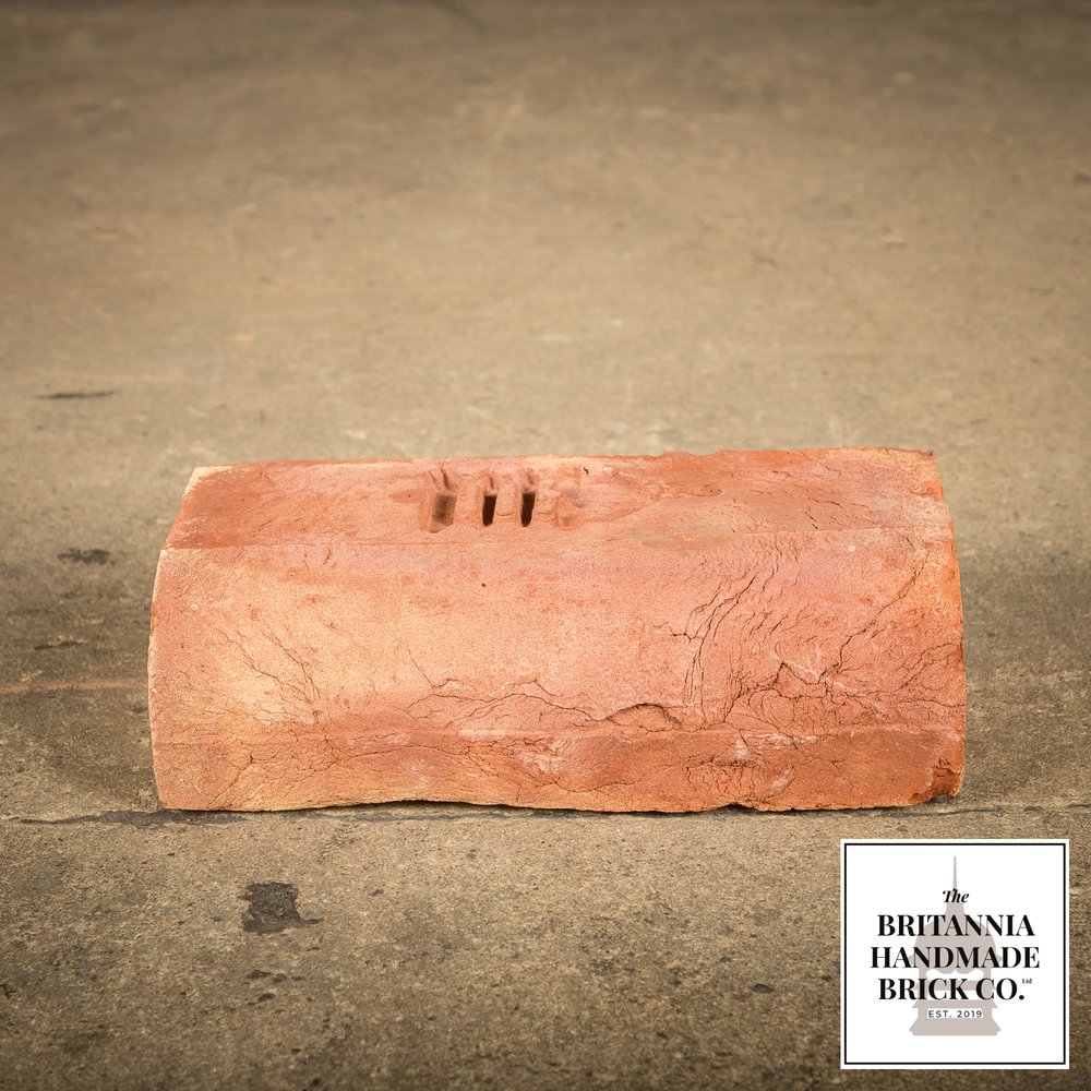 2 1/2” Bullnose Stretcher, Handmade Period Style Red Brick