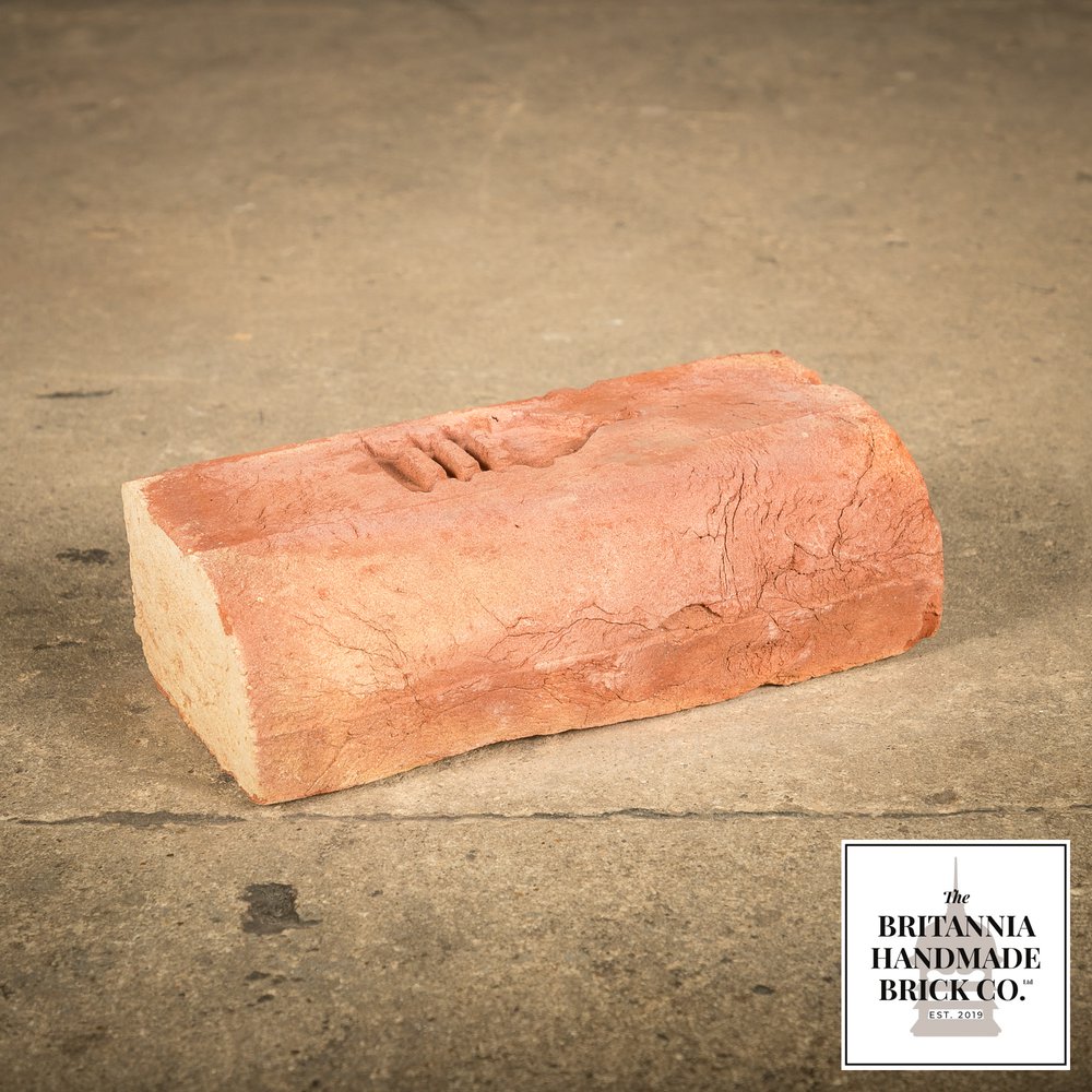 2 1/2” Bullnose Stretcher, Handmade Period Style Red Brick