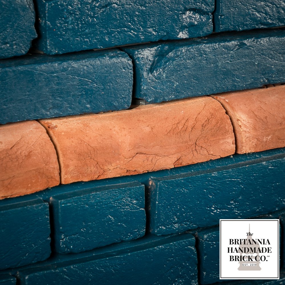 2 1/2” Bullnose Stretcher, Handmade Period Style Red Brick