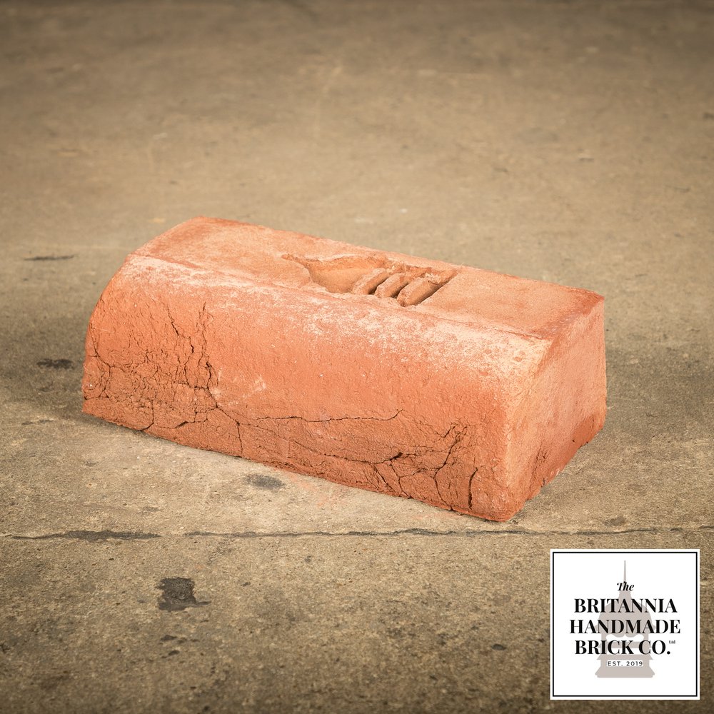 2 5/8” Bullnose Stretcher, Handmade Period Style Red Brick