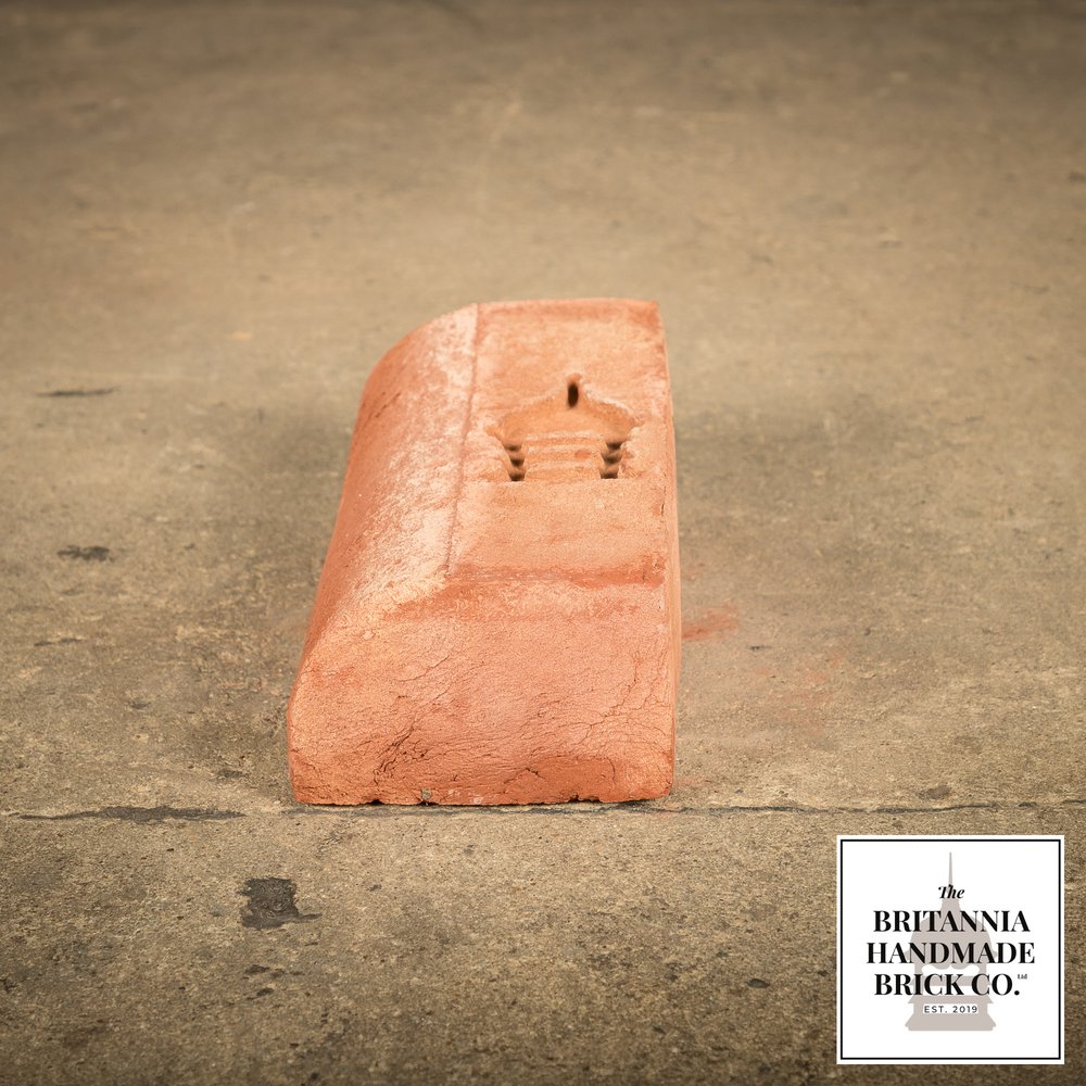 2 5/8” Bullnose Stretcher, Handmade Period Style Red Brick