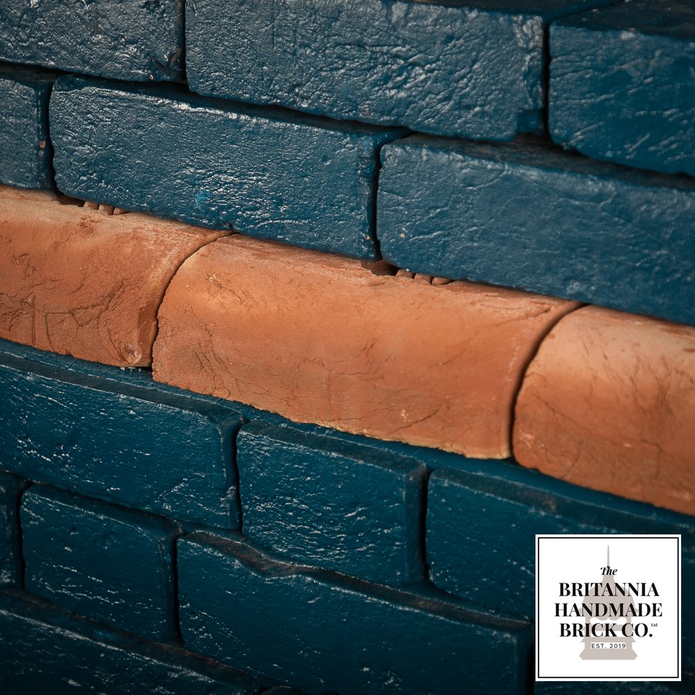 2 3/4” Bullnose Stretcher, Handmade Period Style Red Brick