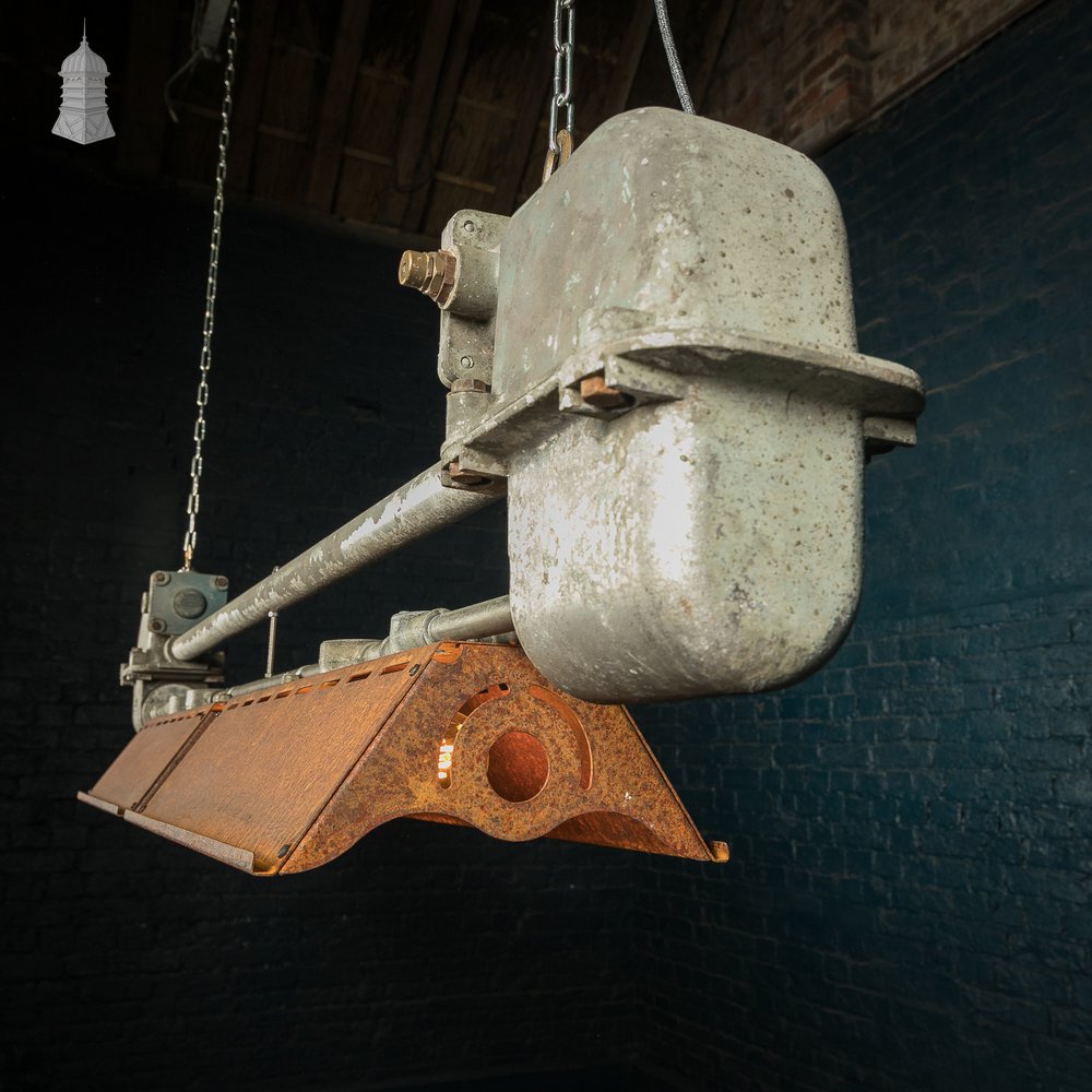 Hanging industrial light fixture repurposed G.E.C Explosion Proof Factory Lamp