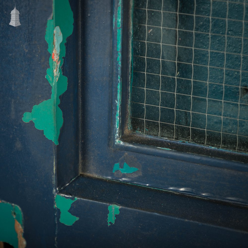 Half Glazed Door, Painted Pitch Pine Fitted with Wired Safety Glass