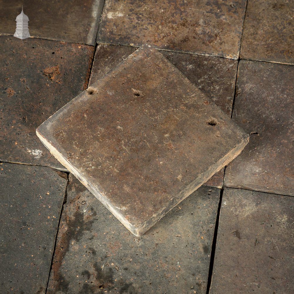 Blue Quarry Tiles, 6.5” x 6.5” Batch of 137 Reclaimed Staffordshire Blue - 3.5 Square Metres