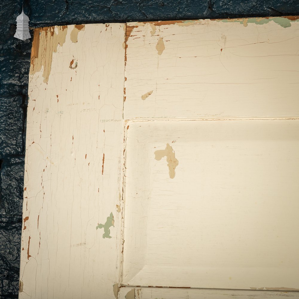 Six Panel Door, Green and White Distressed Paint