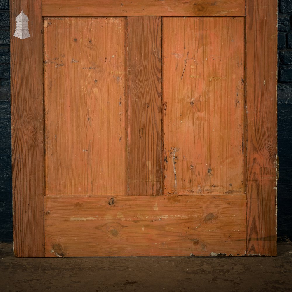 Four Panel Door, White and Orange Distressed Paint