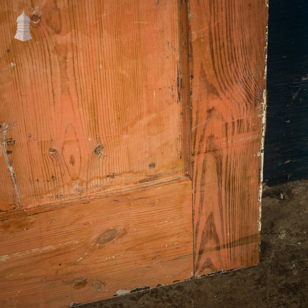Four Panel Door, White and Orange Distressed Paint