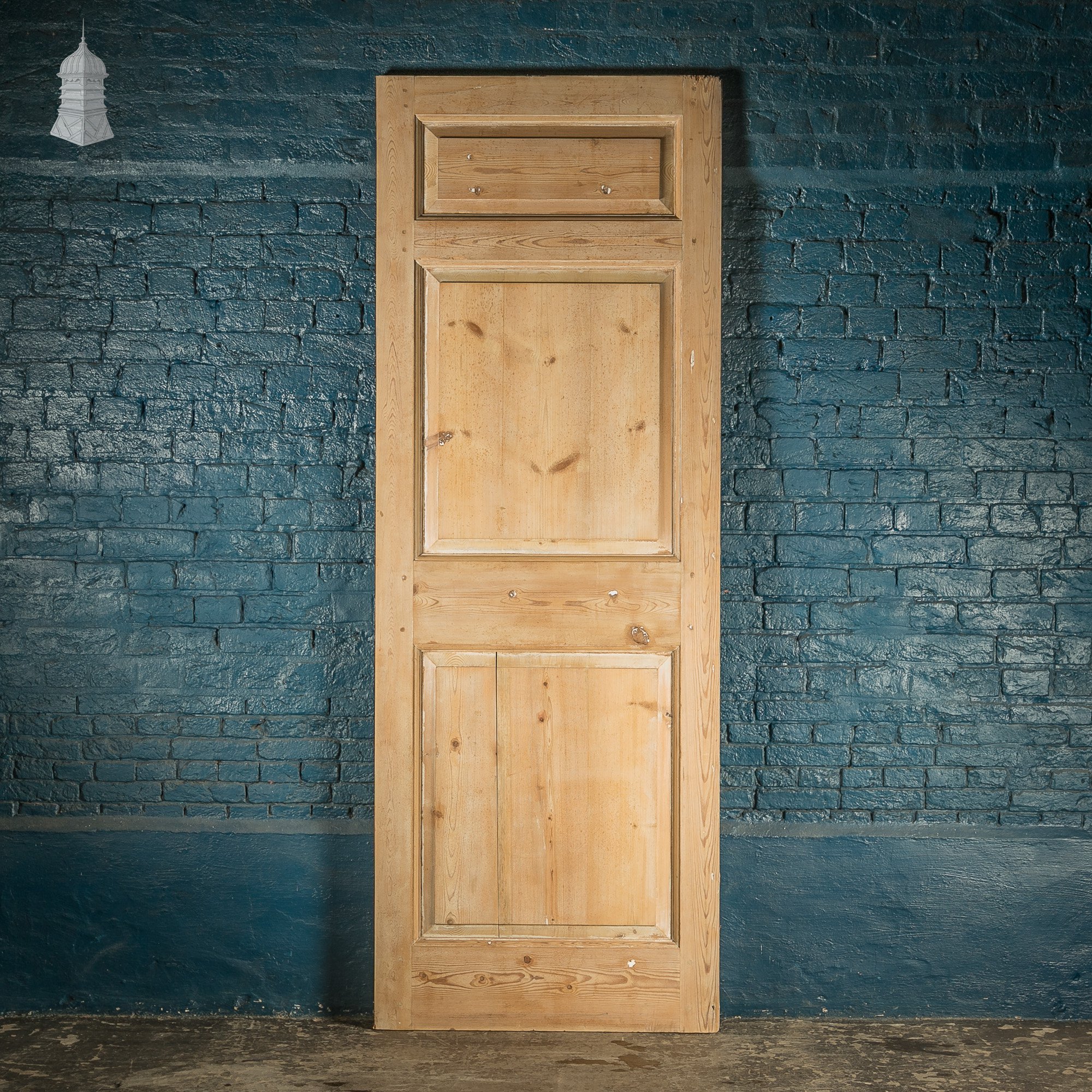 Panelled Internal Door, 8ft Tall, 19th C, Pine | Norfolk Reclamation