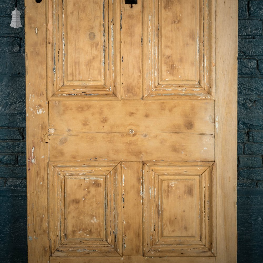 Pine Panelled Door, 19th C Moulded 4 Panel