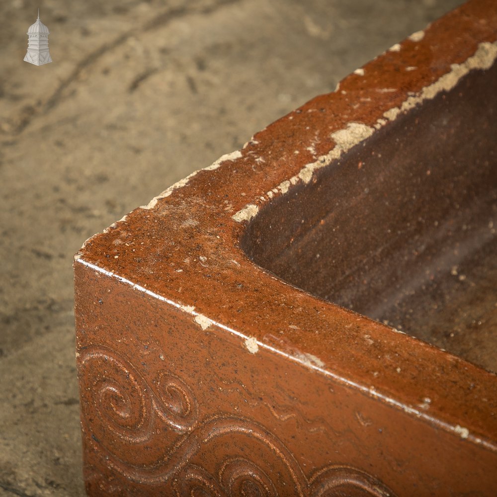 Georgian Sink, Salt Glazed Right hand return with Decorative Floral Pattern