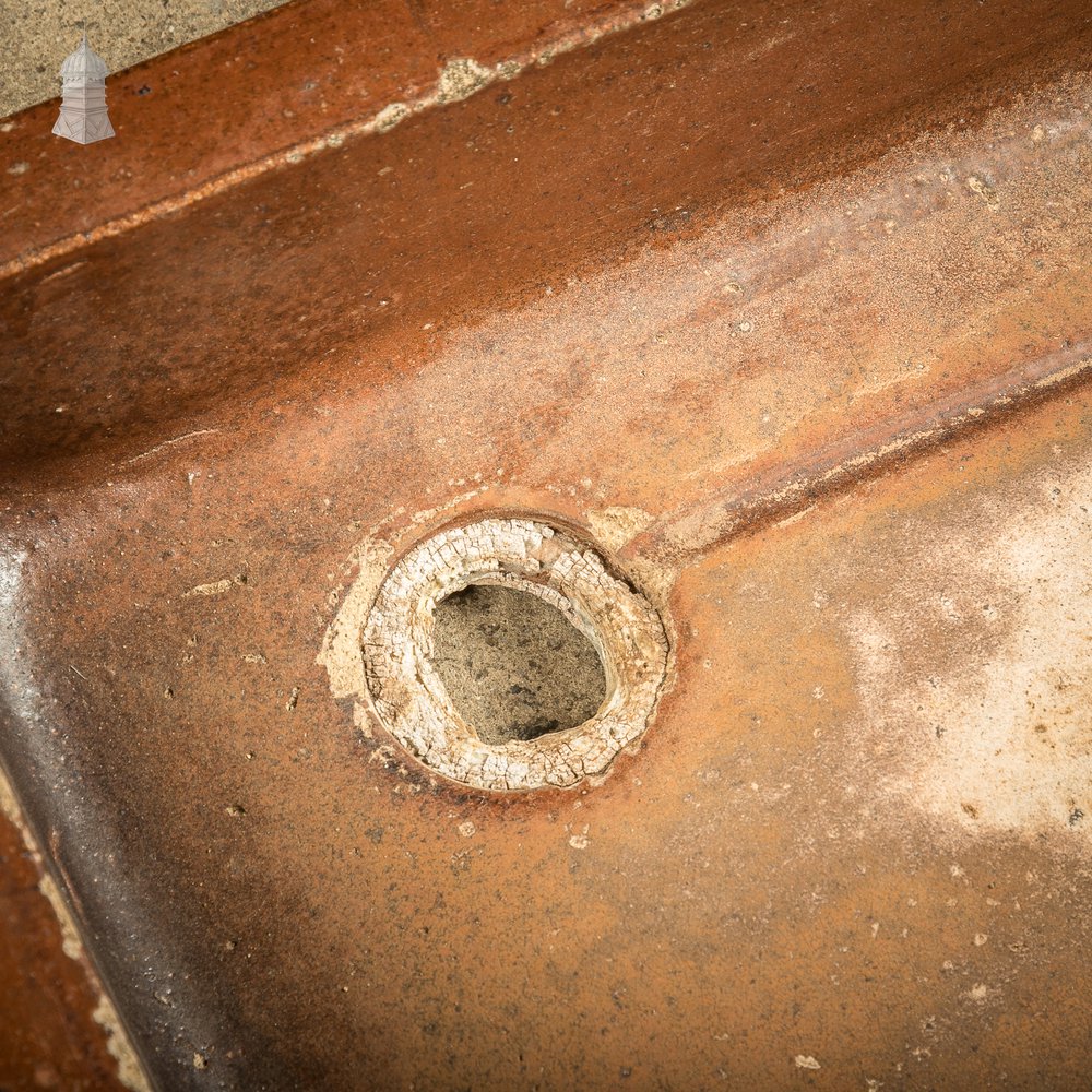 Georgian Sink, Salt Glazed Right hand return with Decorative Floral Pattern