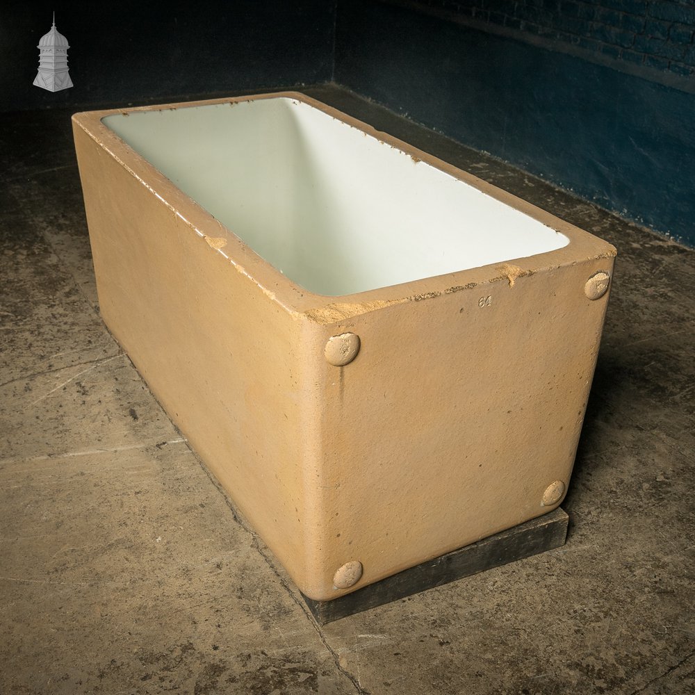 Huge Laundry Trough Sink / Bath 19th C, Cane and White