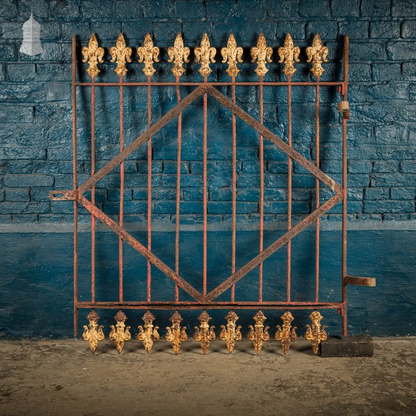 Iron Gate with Decorative Finials