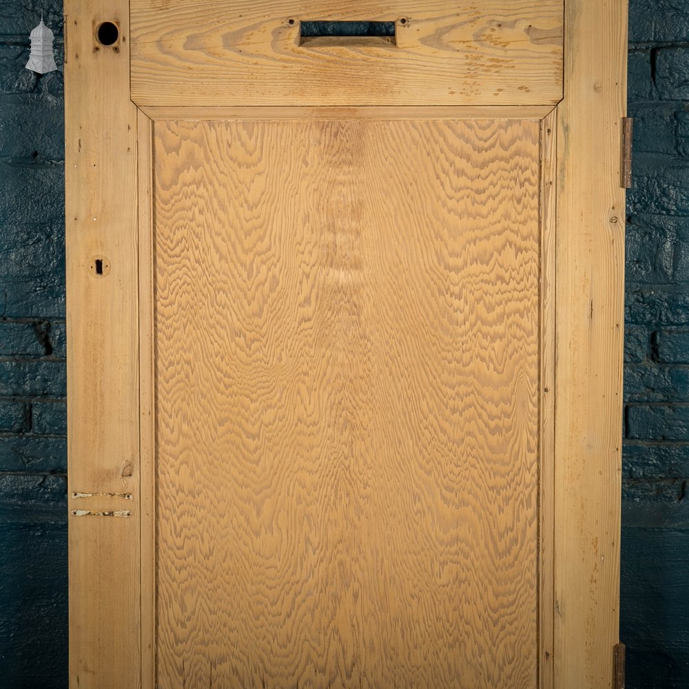 Half Glazed Door, 19th C Pine with Coloured Textured Glazing