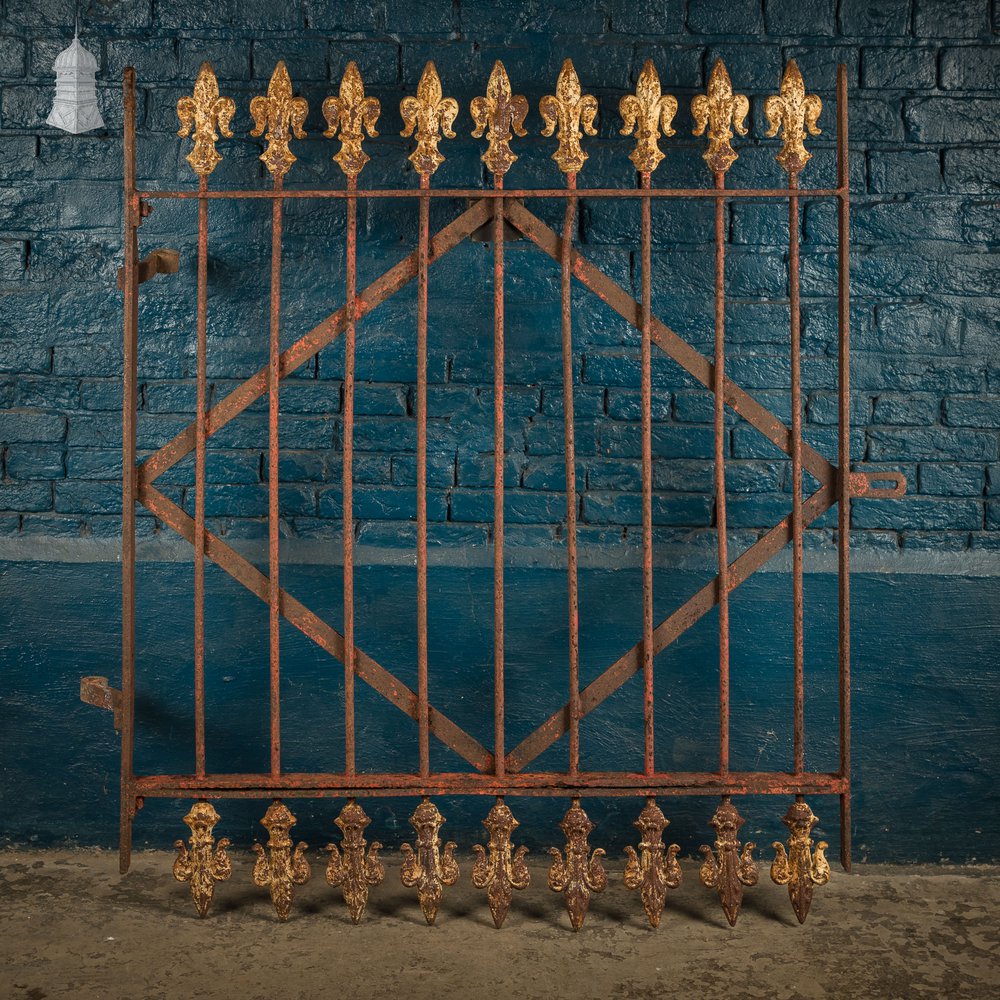 Iron Gate with Decorative Finials