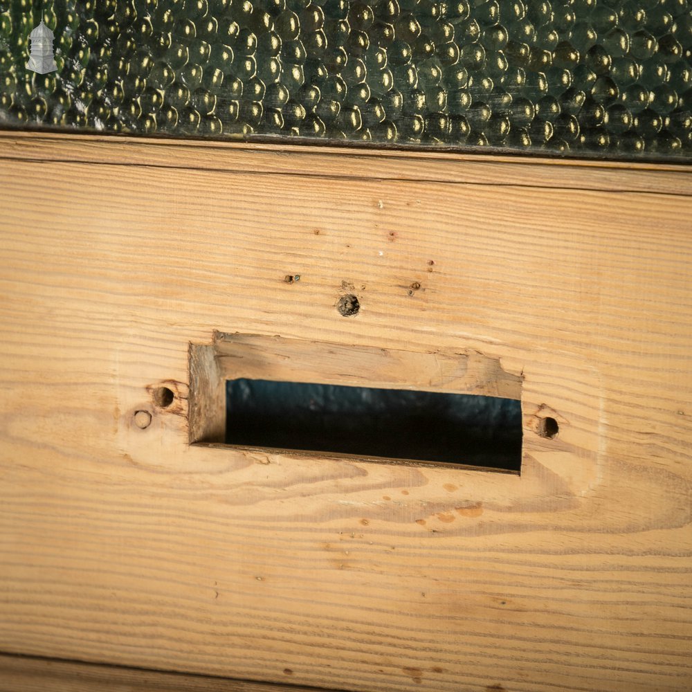 Half Glazed Door, 19th C Pine with Coloured Textured Glazing