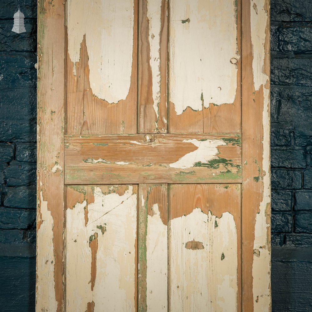 Pine Paneled Door, 4 Panel Distressed Paint