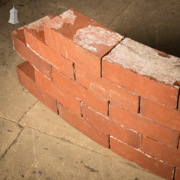 Curved Red Bricks, Batch of 58 Reclaimed Bricks