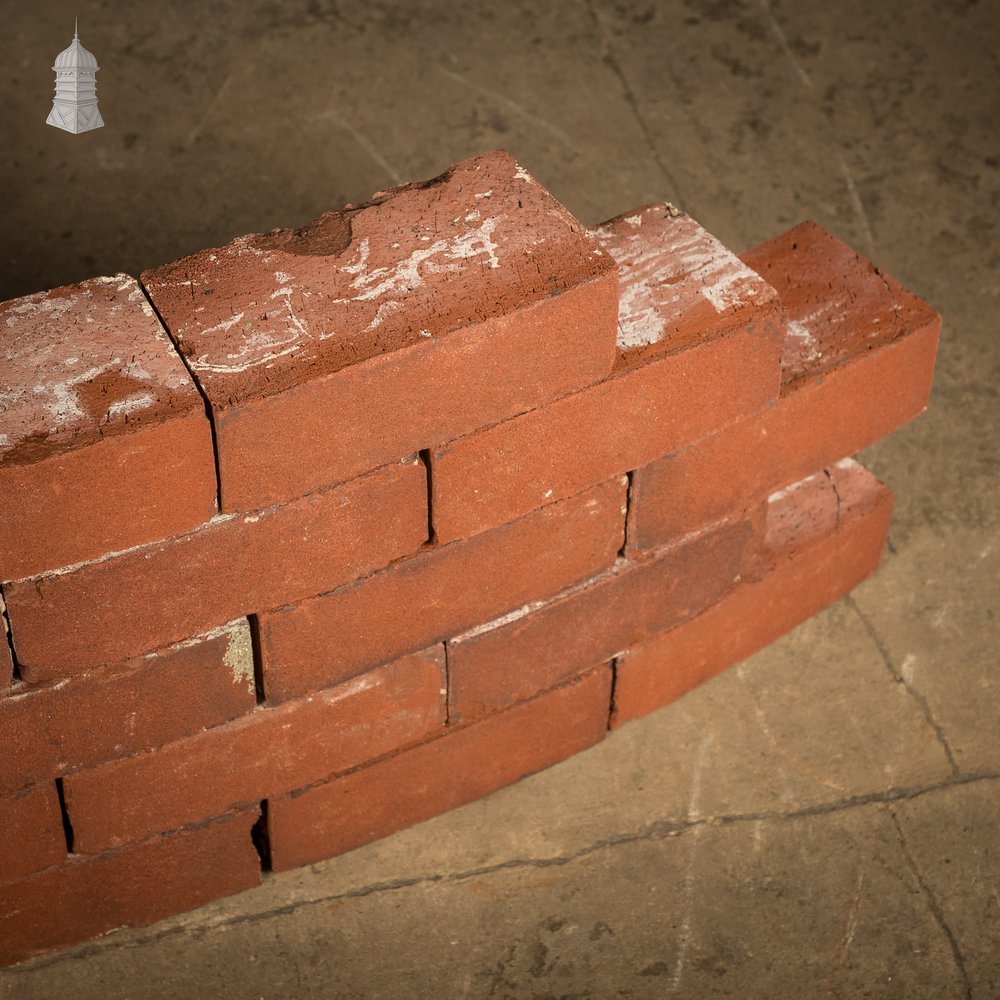 Curved Red Bricks, Batch of 58 Reclaimed Bricks