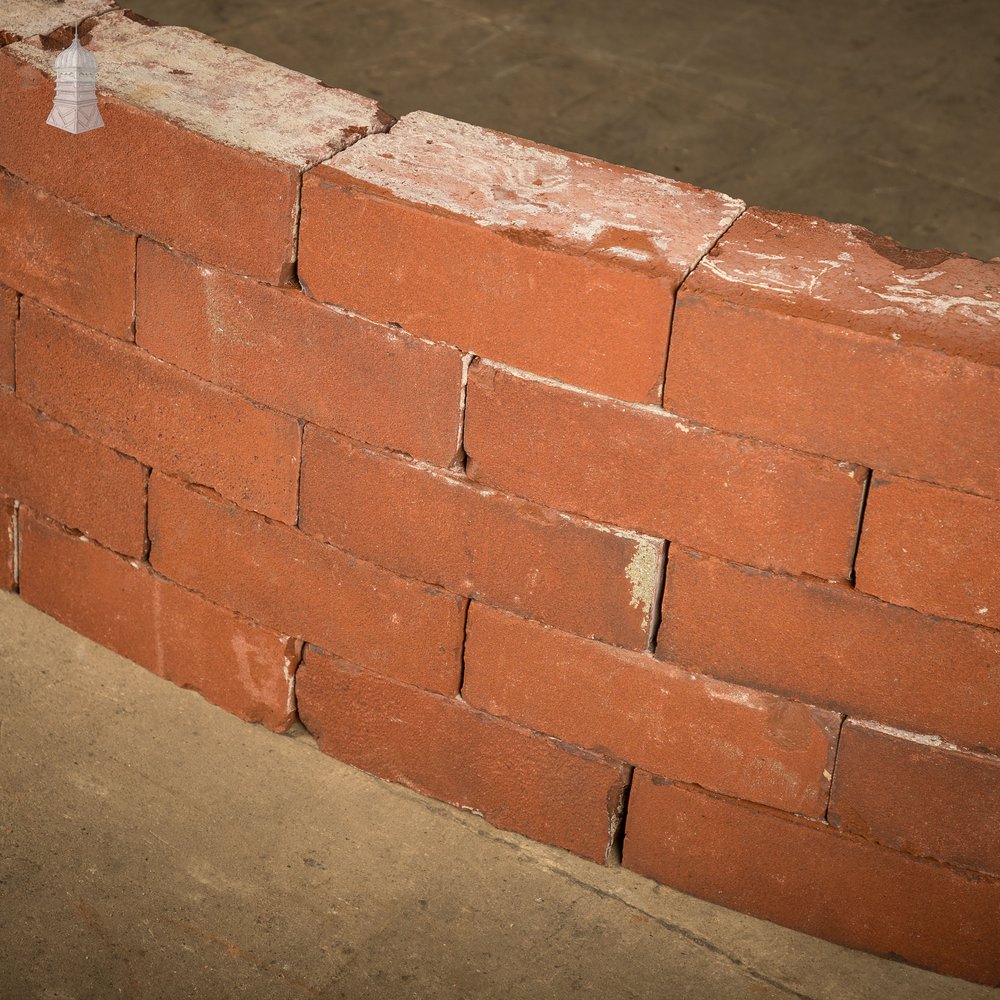 Curved Red Bricks, Batch of 58 Reclaimed Bricks