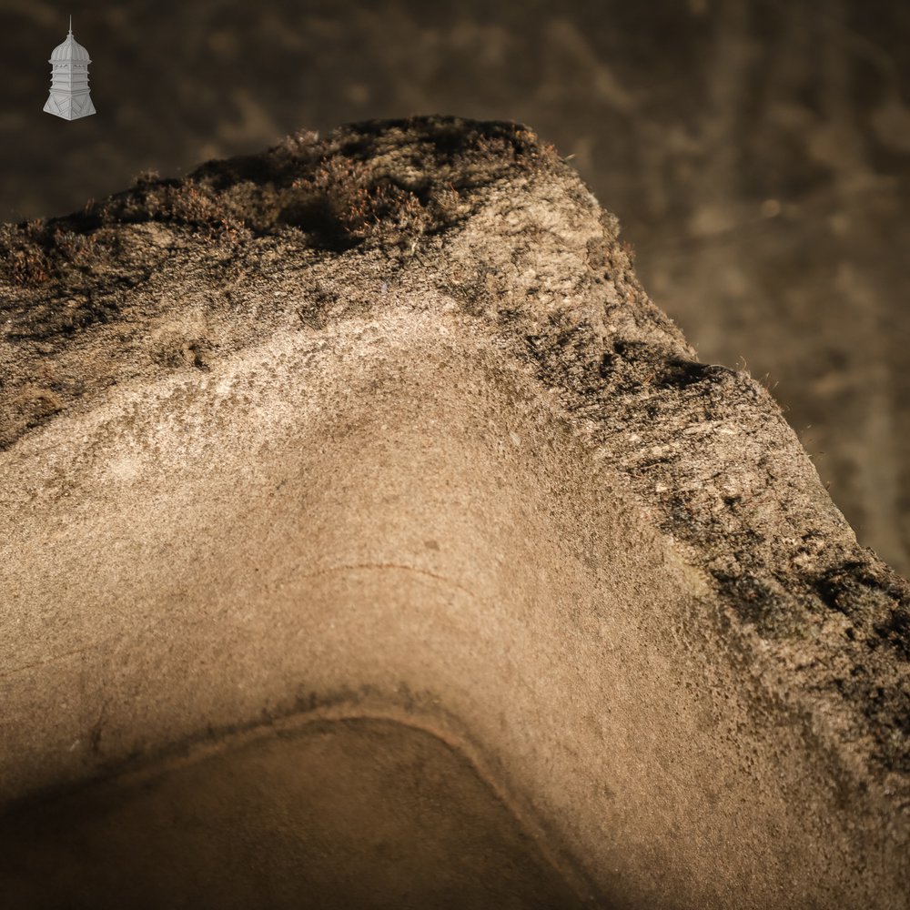 Pair of Weathered Carved Stone Trough Planters