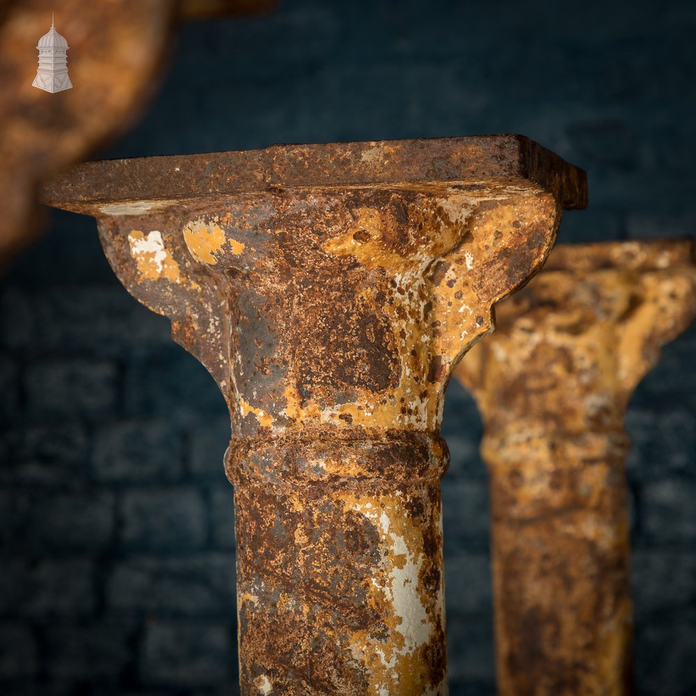 Nine Victorian Columns, Set of Cast Iron Pillars