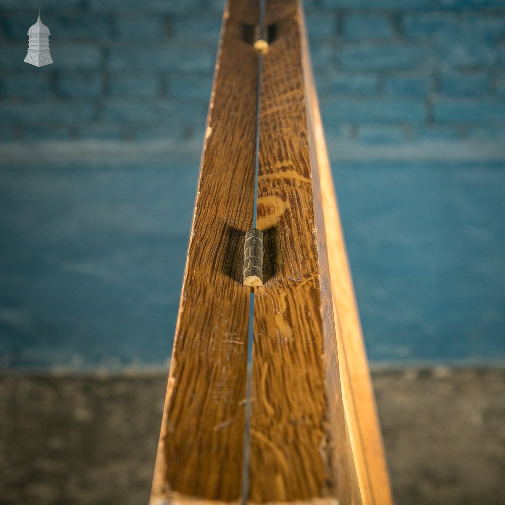 Tall Trestle Coffin Stands, 19th C Oak with Brass hardware, Pair