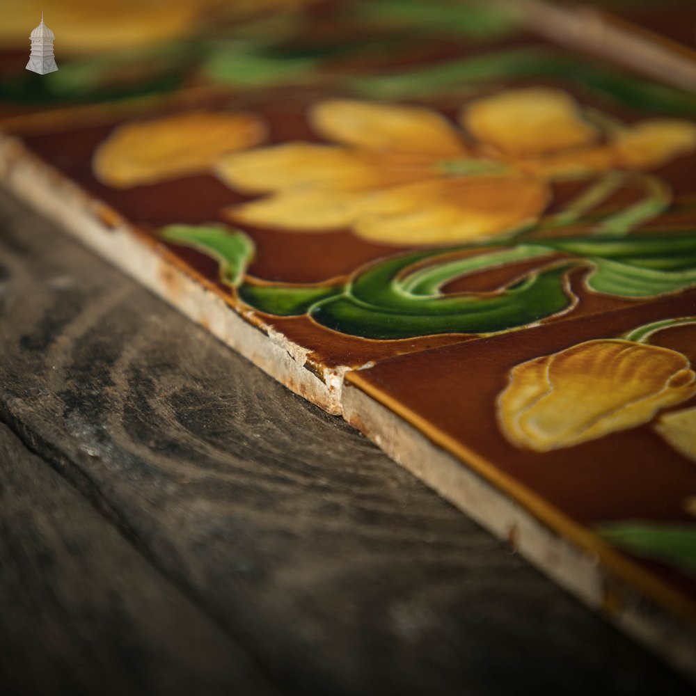 Decorative Floral Tiles, 6” x 6” Batch of 6