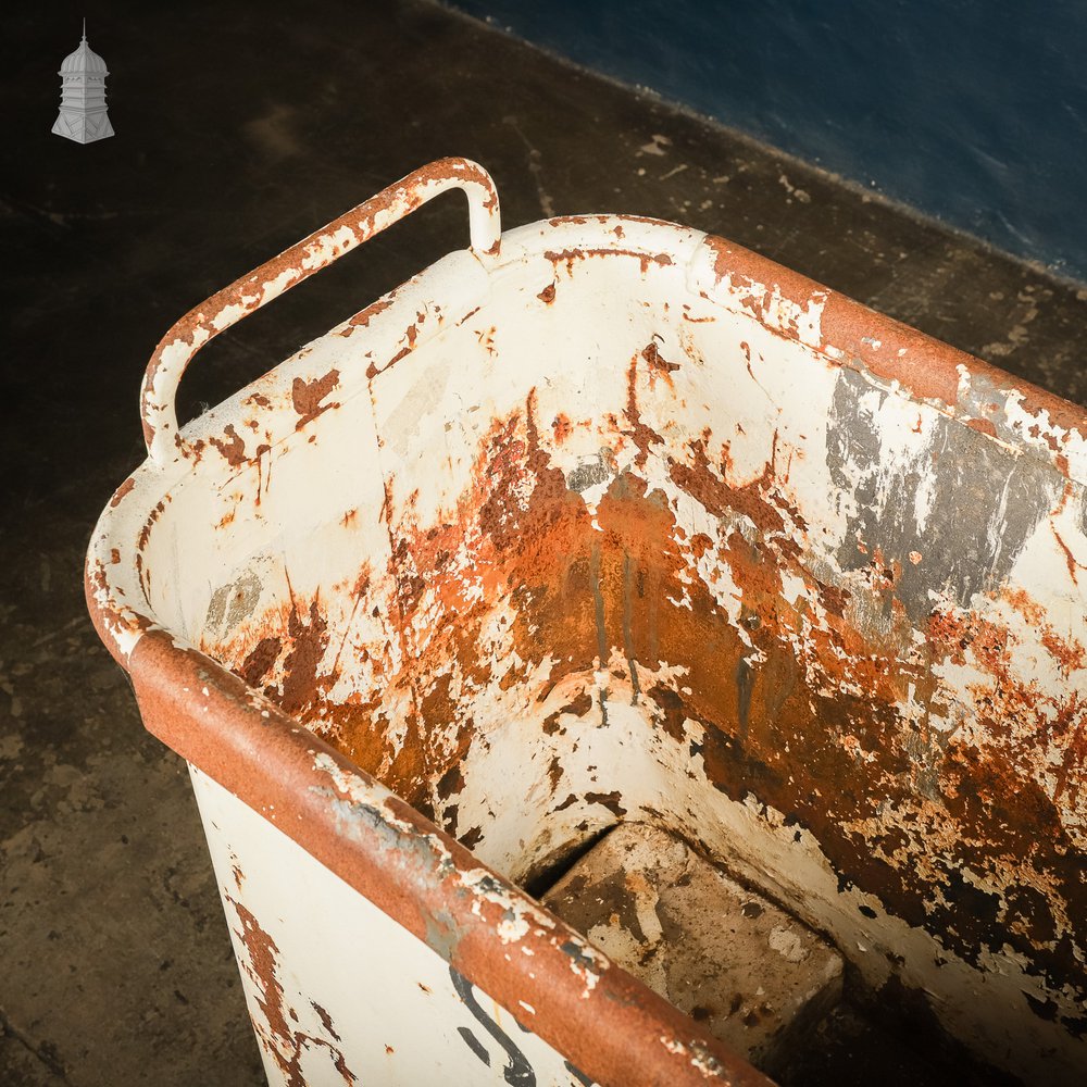 White Painted Steel Industrial Workshop Wheeled Bin