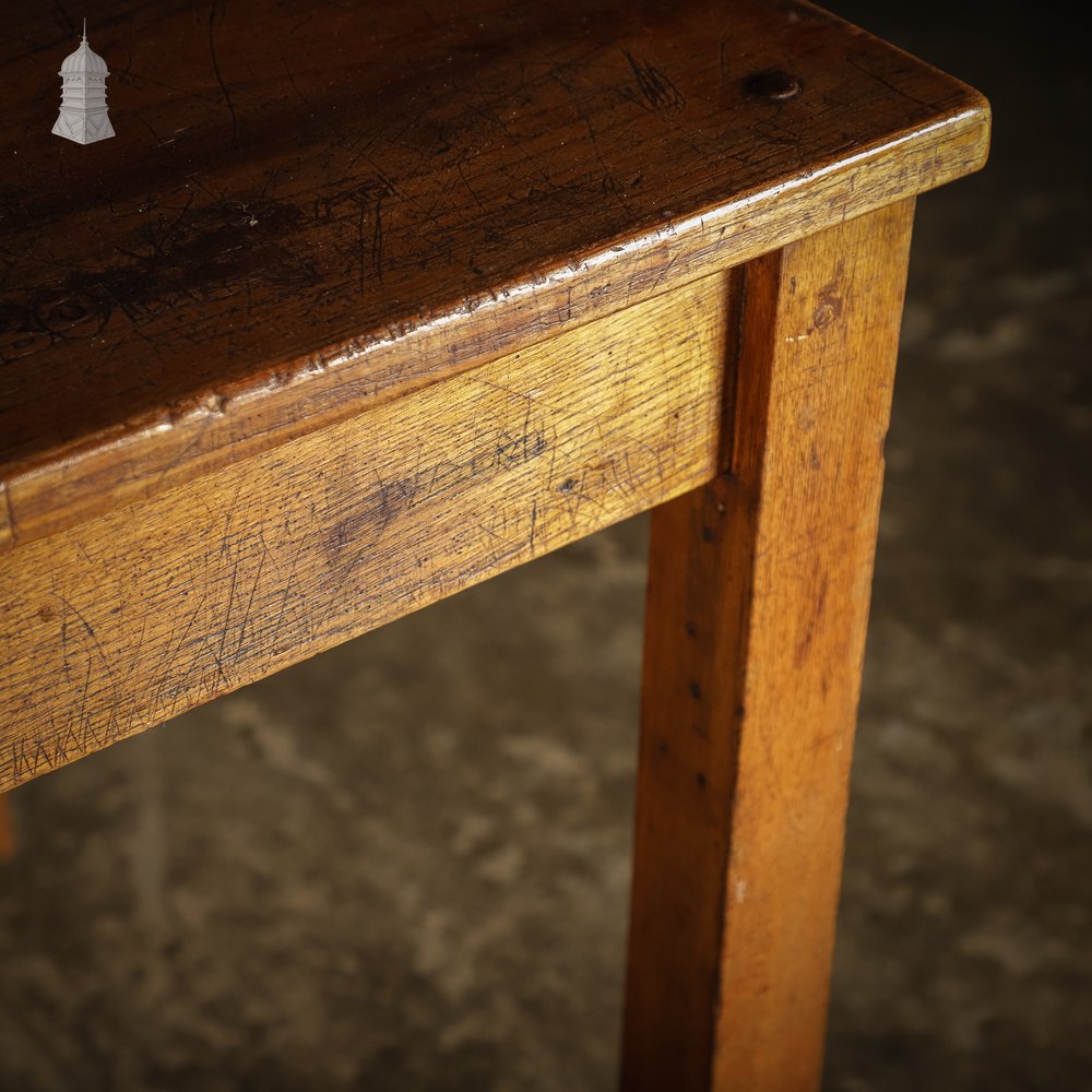 6 Foot Long Mid Century Oak School Science Lab Table