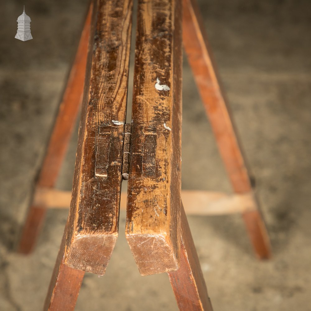 Trestle Coffin Stands, 19th C Hardwood, Pair