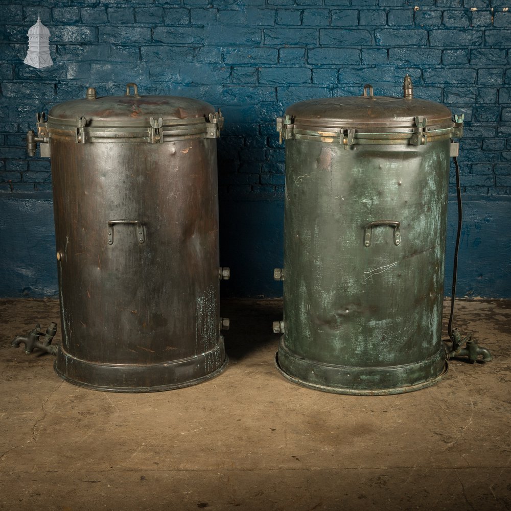 Copper Pressure Cookers, Pair of Antique Boilers