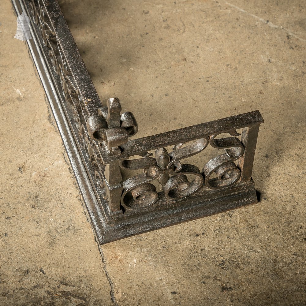 Fireplace Fender, Wrought Iron Scroll Design