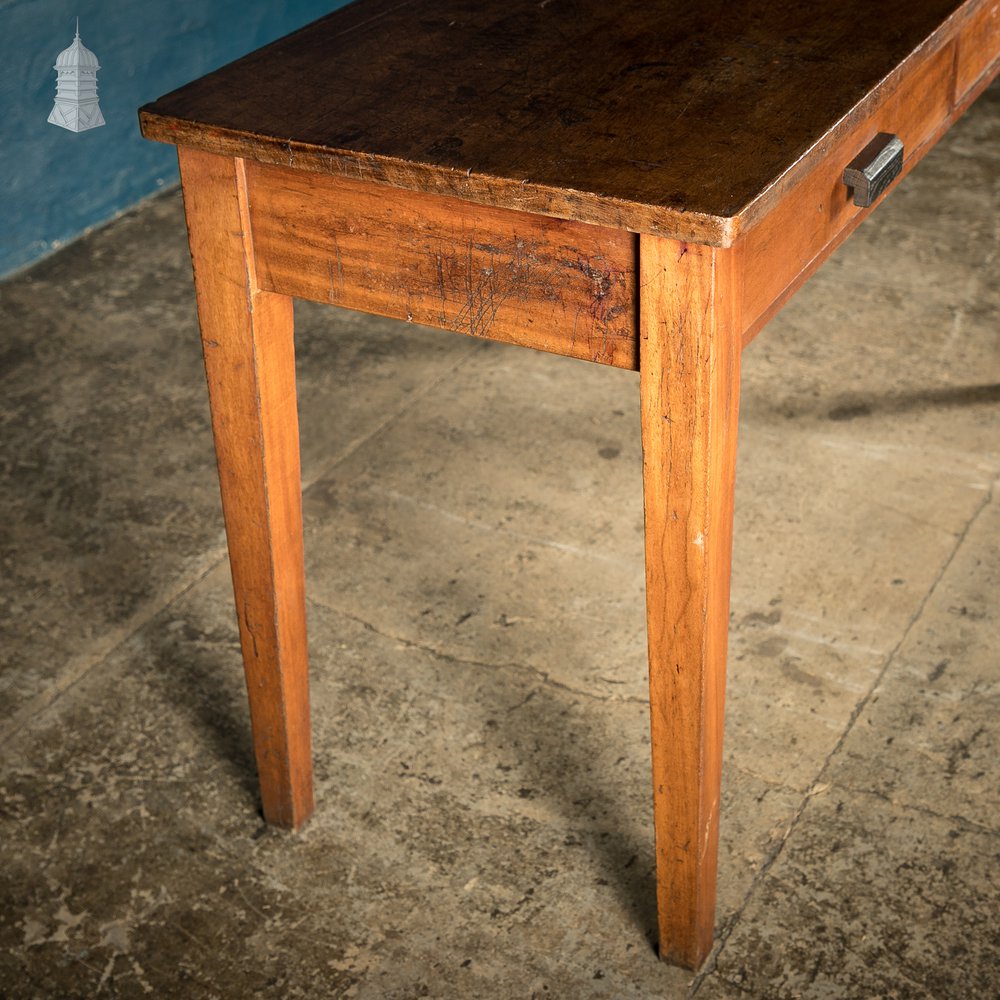 5ft Long Iroko School Science Lab Bench Table with 2 Drawers