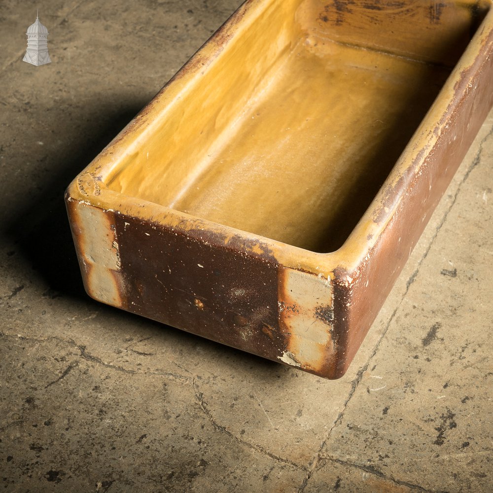 Trough Sink Planter, Worn Salt Glaze, Stamped ‘Hurlford by Kilmarnock’