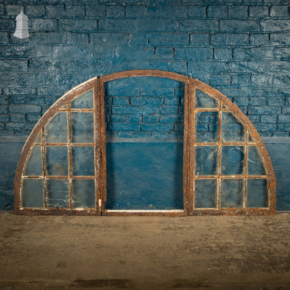 Arched Window Frames, Set of 5, Cast Iron